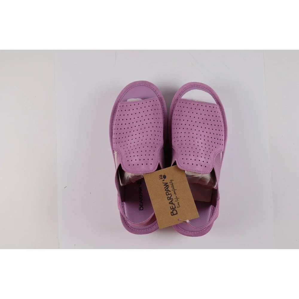Bearpaw Tatiana Platform Sandals Lavender Mist Solid 8 Suede NWT